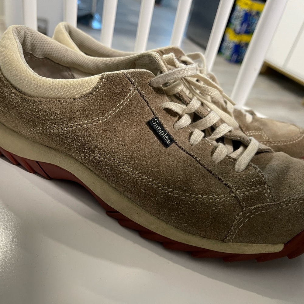 Simple Vintage Brown Leather Athletic Sneakers